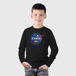 Лонгслив хлопковый детский Рамен в стиле NASA, цвет: черный — фото 2