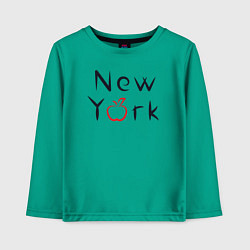 Лонгслив хлопковый детский New York apple, цвет: зеленый