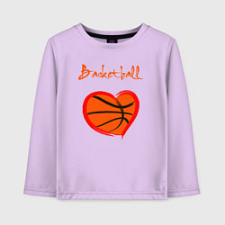 Лонгслив хлопковый детский Basket love, цвет: лаванда