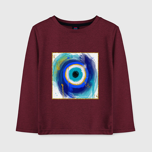 Детский лонгслив На удачу / Меланж-бордовый – фото 1