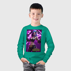 Лонгслив хлопковый детский League of Legends Akali Kda, цвет: зеленый — фото 2
