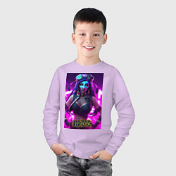 Лонгслив хлопковый детский League of Legends Akali Kda, цвет: лаванда — фото 2