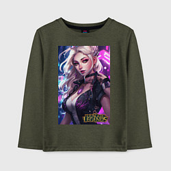 Лонгслив хлопковый детский League of Legends Kaisa Kda, цвет: меланж-хаки