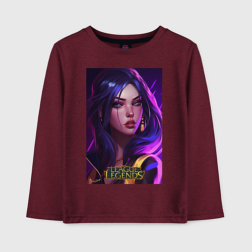 Детский лонгслив League of Legends Kaisa Kda / Меланж-бордовый – фото 1