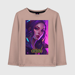 Лонгслив хлопковый детский League of Legends Kaisa Kda, цвет: пыльно-розовый