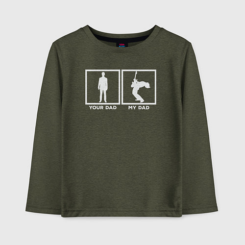 Детский лонгслив Rock dad / Меланж-хаки – фото 1