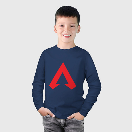 Детский лонгслив Logo apex legends / Тёмно-синий – фото 3