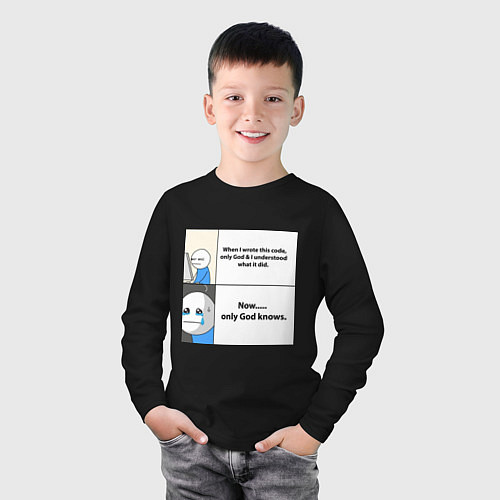 Детский лонгслив Programmers life / Черный – фото 3