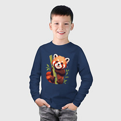 Лонгслив хлопковый детский The Red Panda, цвет: тёмно-синий — фото 2