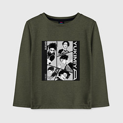 Лонгслив хлопковый детский Yukimiya - Синяя Тюрьма Blue Lock, цвет: меланж-хаки