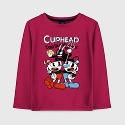 Лонгслив хлопковый детский Cuphead - devil, цвет: маджента