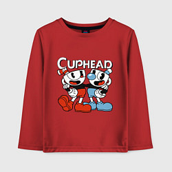 Лонгслив хлопковый детский Cuphead and Mugman, цвет: красный