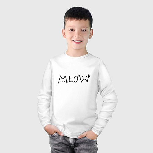 Детский лонгслив Мяу котики / Белый – фото 3
