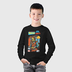Лонгслив хлопковый детский Пират за компьютером, цвет: черный — фото 2