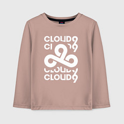 Лонгслив хлопковый детский Cloud9 - in logo, цвет: пыльно-розовый