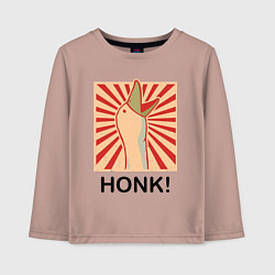 Лонгслив хлопковый детский Гусь honk, цвет: пыльно-розовый