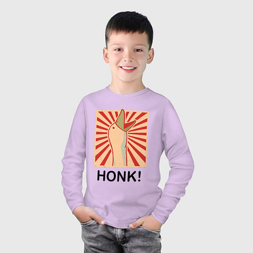 Детский лонгслив Гусь honk / Лаванда – фото 3