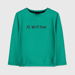 Лонгслив хлопковый детский Wi-fi бесплатный, цвет: зеленый