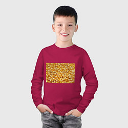 Лонгслив хлопковый детский Трансформация зерен в объемные столбы, цвет: маджента — фото 2