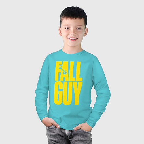 Детский лонгслив The fall guy logo / Бирюзовый – фото 3