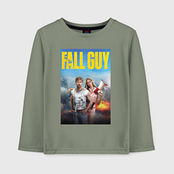 Лонгслив хлопковый детский Ryan Gosling and Emily Blunt the fall guy, цвет: авокадо