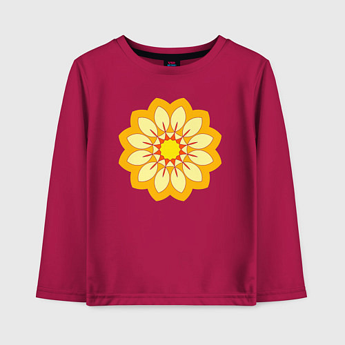 Детский лонгслив Желтый векторный цветок / Маджента – фото 1