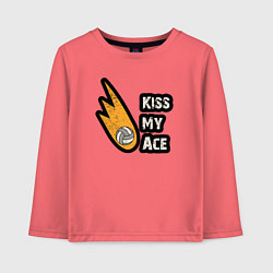 Лонгслив хлопковый детский Kiss my ace volleyball, цвет: коралловый