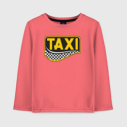 Лонгслив хлопковый детский Такси, цвет: коралловый