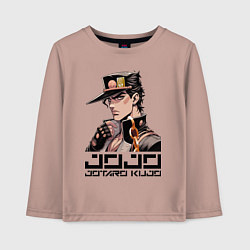 Лонгслив хлопковый детский Jotaro Kujo - Jojo ai art, цвет: пыльно-розовый