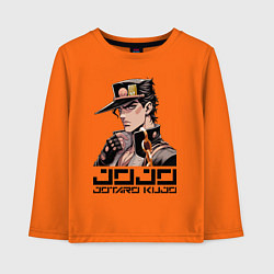Лонгслив хлопковый детский Jotaro Kujo - Jojo ai art, цвет: оранжевый