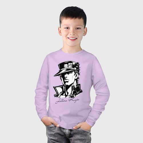 Детский лонгслив Jotaro Kujo - anime ai art / Лаванда – фото 3