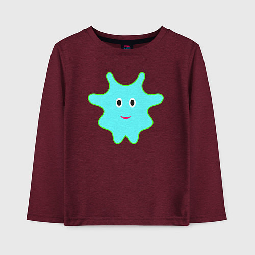 Детский лонгслив Неоновый персонаж / Меланж-бордовый – фото 1