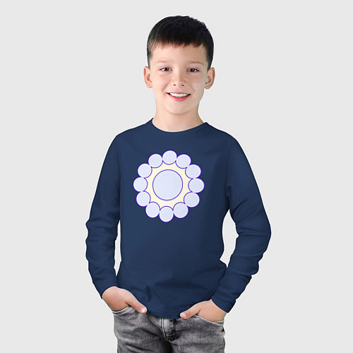 Детский лонгслив Круг из окружностей / Тёмно-синий – фото 3