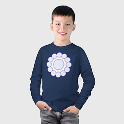 Лонгслив хлопковый детский Круг из окружностей, цвет: тёмно-синий — фото 2