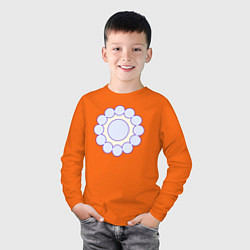 Лонгслив хлопковый детский Круг из окружностей, цвет: оранжевый — фото 2