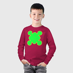 Лонгслив хлопковый детский Салатовая фигура с контуром, цвет: маджента — фото 2