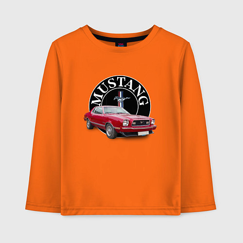 Детский лонгслив Форд Мустанг 1974 года / Оранжевый – фото 1