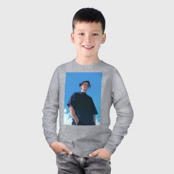 Лонгслив хлопковый детский Сугуру Гэто, цвет: меланж — фото 2