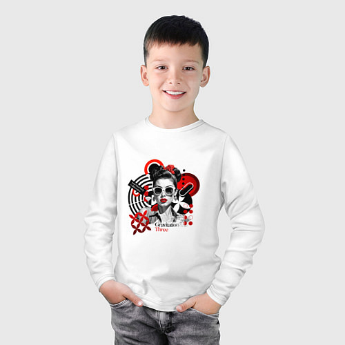 Детский лонгслив Gravitation Three pop art girl / Белый – фото 3