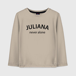 Лонгслив хлопковый детский Juliana never alone - motto, цвет: миндальный