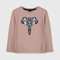 Лонгслив хлопковый детский Ethnic elephant, цвет: пыльно-розовый