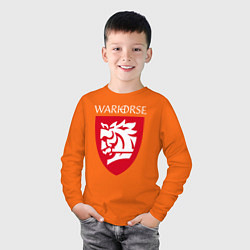 Лонгслив хлопковый детский Warhorse logo, цвет: оранжевый — фото 2