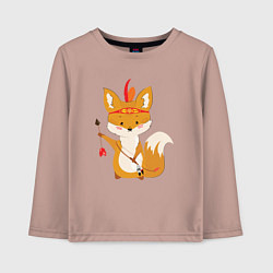 Лонгслив хлопковый детский Лисёнок лучник, цвет: пыльно-розовый