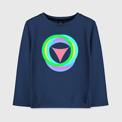 Лонгслив хлопковый детский Кольца окружностей с треугольником, цвет: тёмно-синий