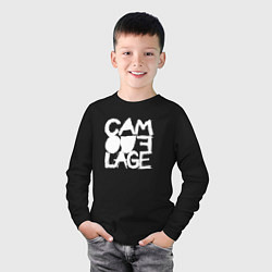 Лонгслив хлопковый детский Camouflage - A synthpop band from germany, цвет: черный — фото 2