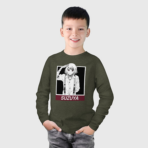 Детский лонгслив Джузо Сузуя Рэй / Меланж-хаки – фото 3