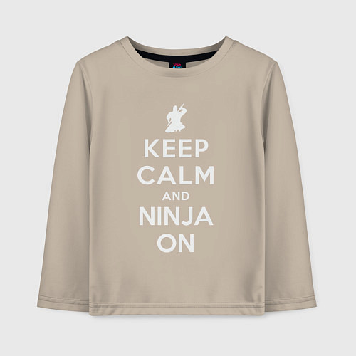 Детский лонгслив Ninja on / Миндальный – фото 1