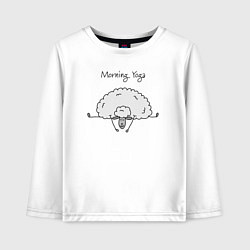 Лонгслив хлопковый детский Sheep yoga, цвет: белый