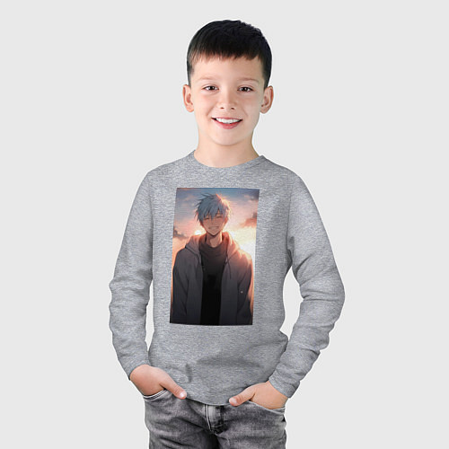 Детский лонгслив Тэцуя Куроко / Меланж – фото 3