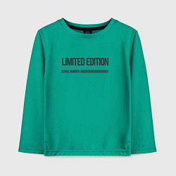 Лонгслив хлопковый детский Limited edition, цвет: зеленый
